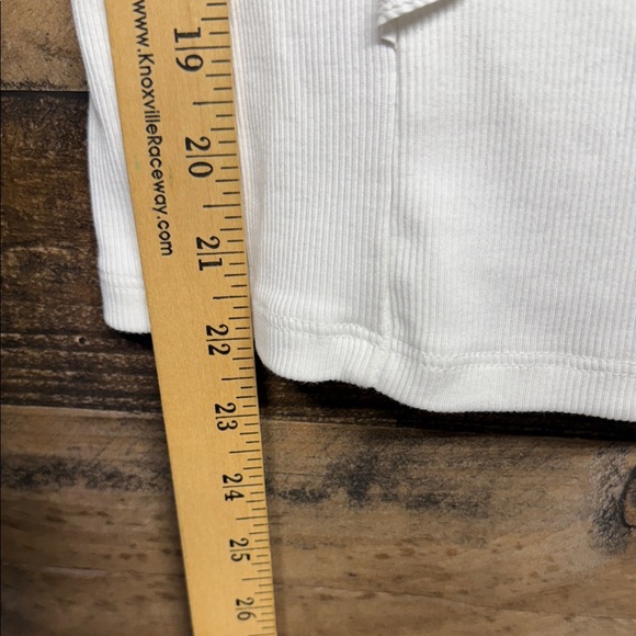 VERONICA BEARD‎ Jeans Top Women Small White Ribbed Rib Knit Ruffle Designer - Picture 6 of 7